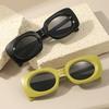 Square Sunglasses Street Shot Fashion Women'S Sunglasses High-End Macarons Thick Frame Oval Glasses Men