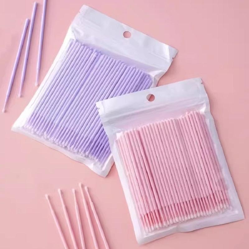 50/100PCS Ultra-fine eyeliner makeup remover cotton swab, cosmetic cotton swab, eyelash makeup remover, and eyelash cleaning sti