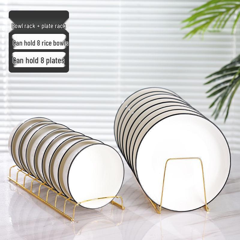 Modern Stainless Steel Bowl and Plate Storage Rack