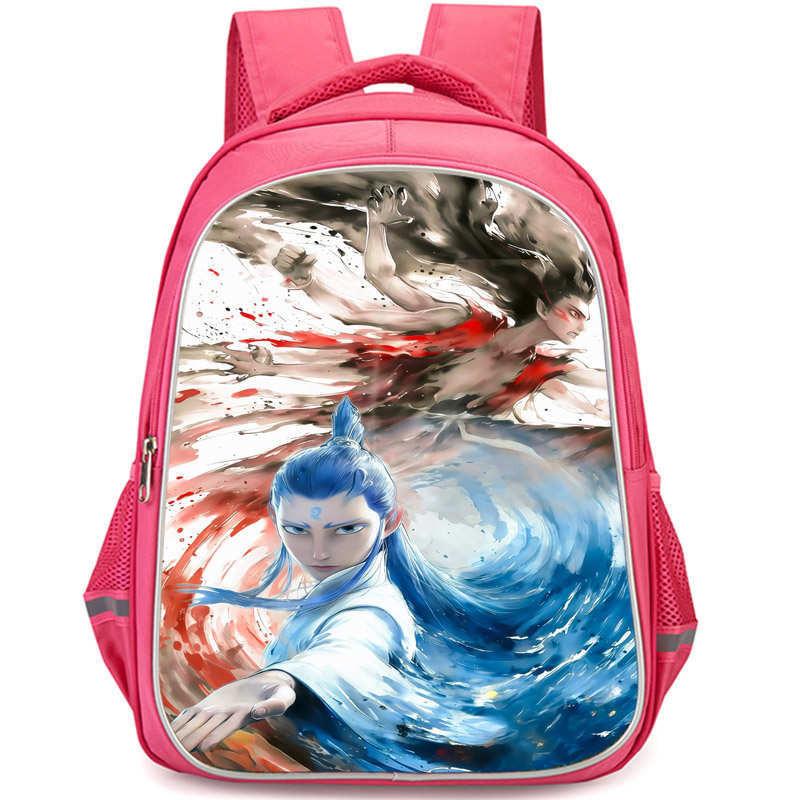 Nezha 2 Mo Tong Nao Hai Ao Bing Girls School Backpack Lightweight Oxford Bookbag Large Capacity For Elementary Students