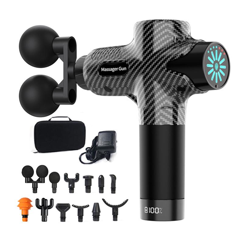 24V High Frequency Massage Gun Electric 12Head Professional Percussion Fascial Gun LCD Muscle Relax Pain Relief Fitness Slimming