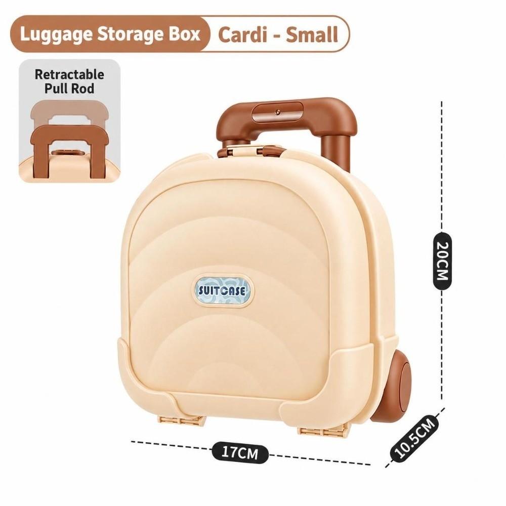 Retractable Handle Mini Suitcase Storage Box Desk Organizer Toy Box Home Organization