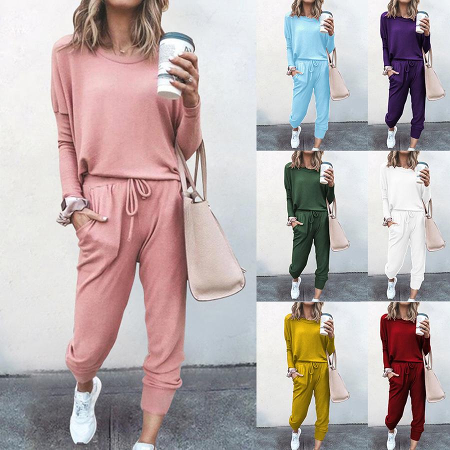New Autumn Winter Women's Clothing Set - Loose Fit Solid Long Sleeve Casual Outfit