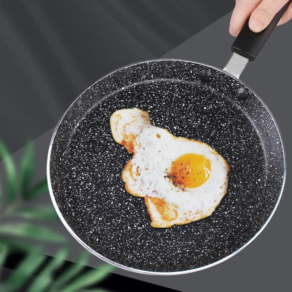Crepe Pan Frying Pan Healthy Marble Coated Metal Pancake Maker For Gas And Induction Cooker Anti-scalding Handle