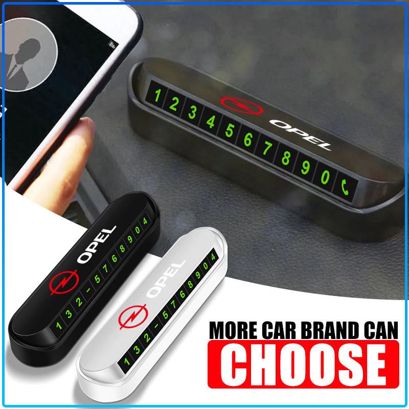 1Pcs Car Temporary Parking Card Phone Number Card Plate Emblem For Opel Astra H G J Insignia Mokka Zafira Corsa Vectra B C D