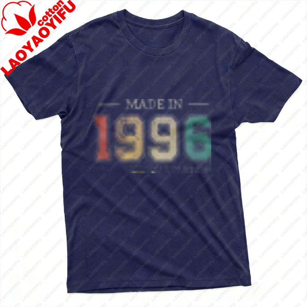 1996 Vintage Year Print Unisex TShirt Cotton Retro 1996 Print T Shirt Short Sleeve Fashion Top Gift for Birthday Anniversary