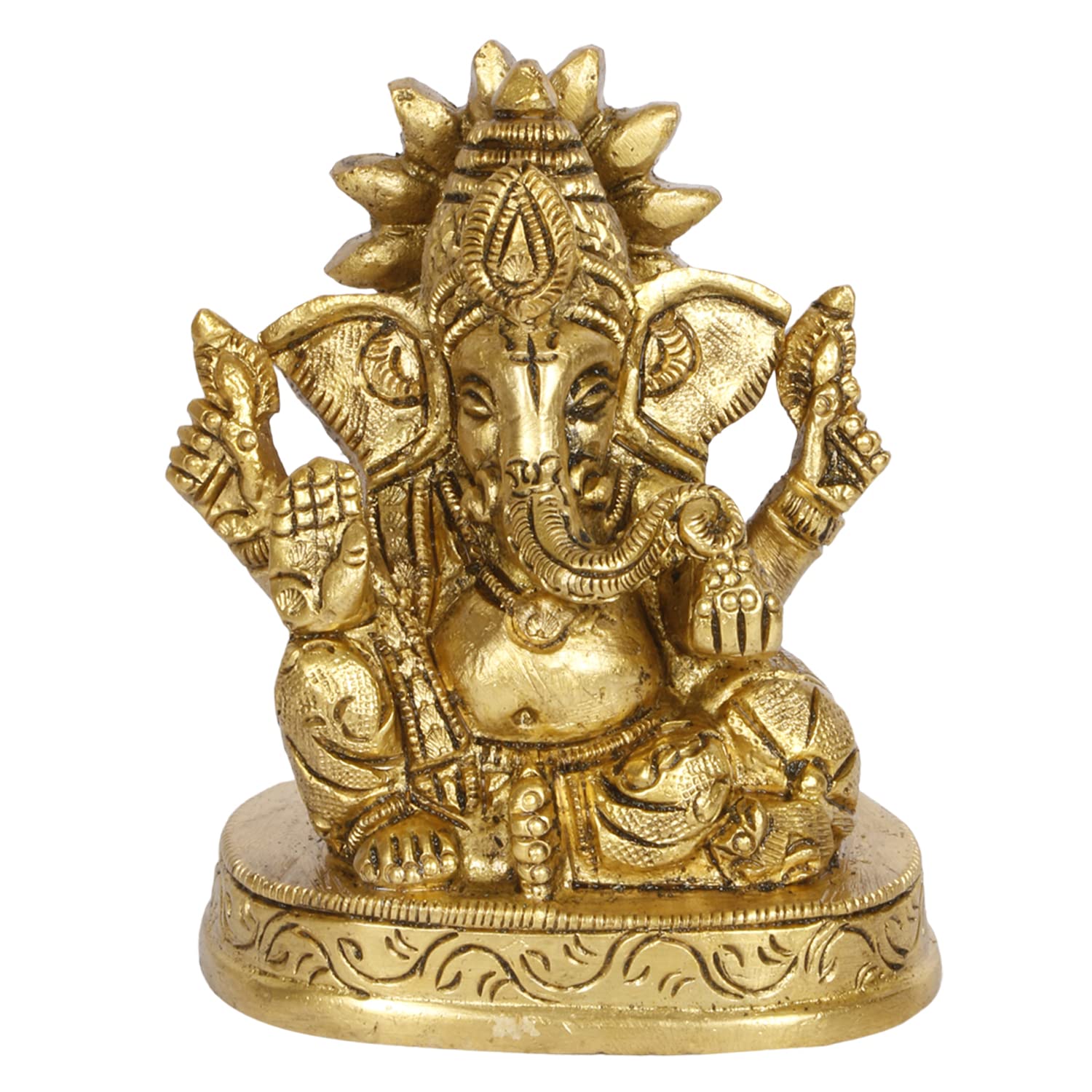 Lord Ganesh Idol, Blessing Ganesha Statue, Vinayak Ganpati, Brass - 3 Inch