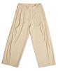 DAMP Wide-Fit Double-Pleated Slacks Beige