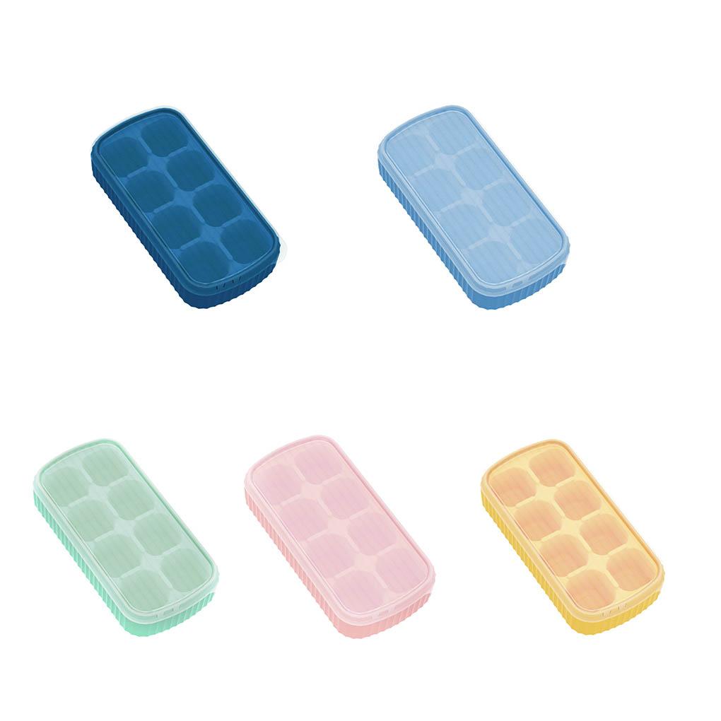 Silicone Ice Cube Tray 8 Grids Pub Blocks Maker Reusable Refrigerator Mold Press Type Square Shape Mould Home Wedding