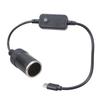 Type C To Cigarettes Lighter Adapter Cable Supports 5V To 20V Power Conversion for Car Electronics 37cm