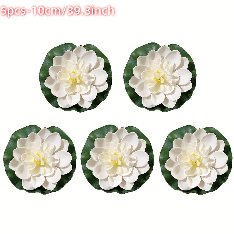 5/7pcs, Artificial Lotus, Realistic Water Floating Foam Lotus, Fake Water Lily Leaves, Home Garden Yard Pond, Home Decor