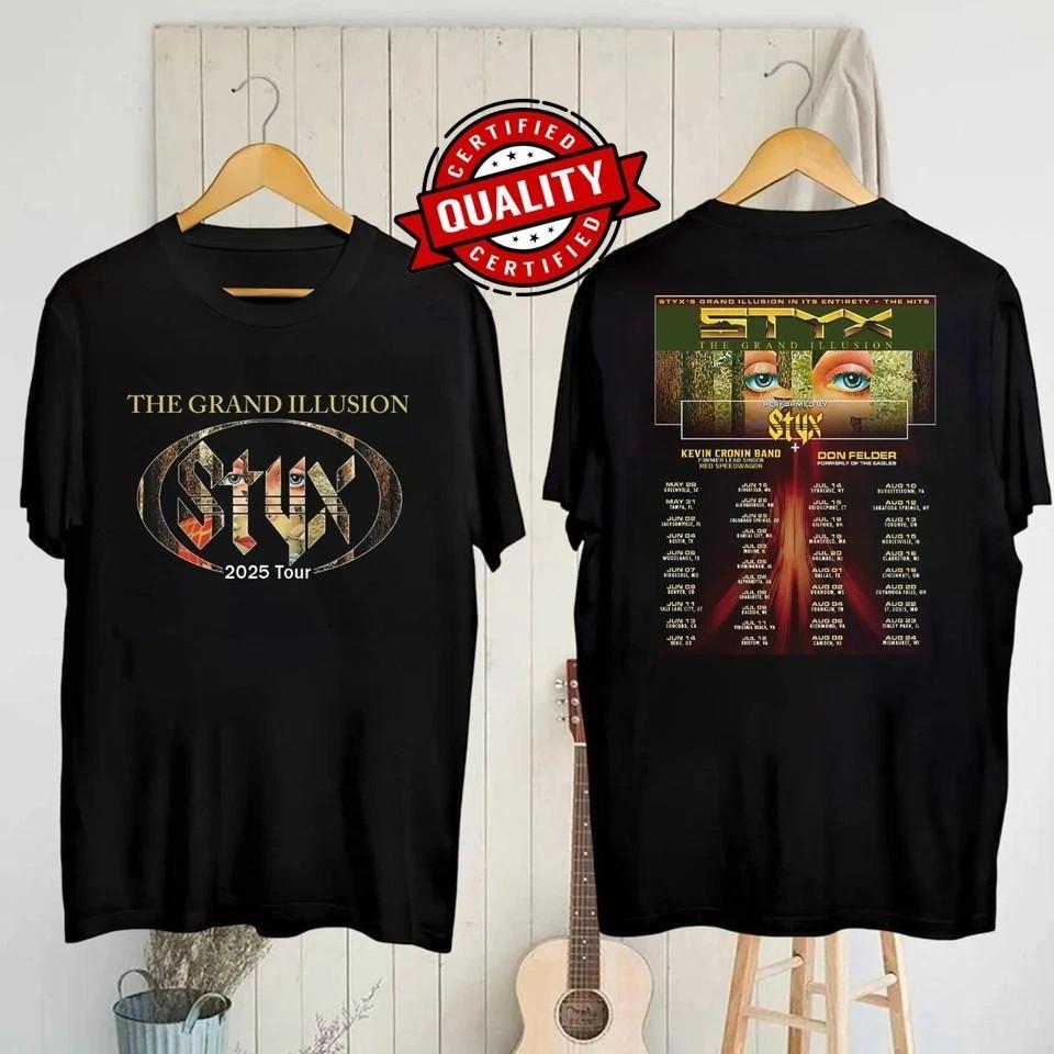 Styx 2025 Concert Band the Grand Illusion Tour 2025 Fan Gifts TShirt S5XL Unisex T-Shirt S