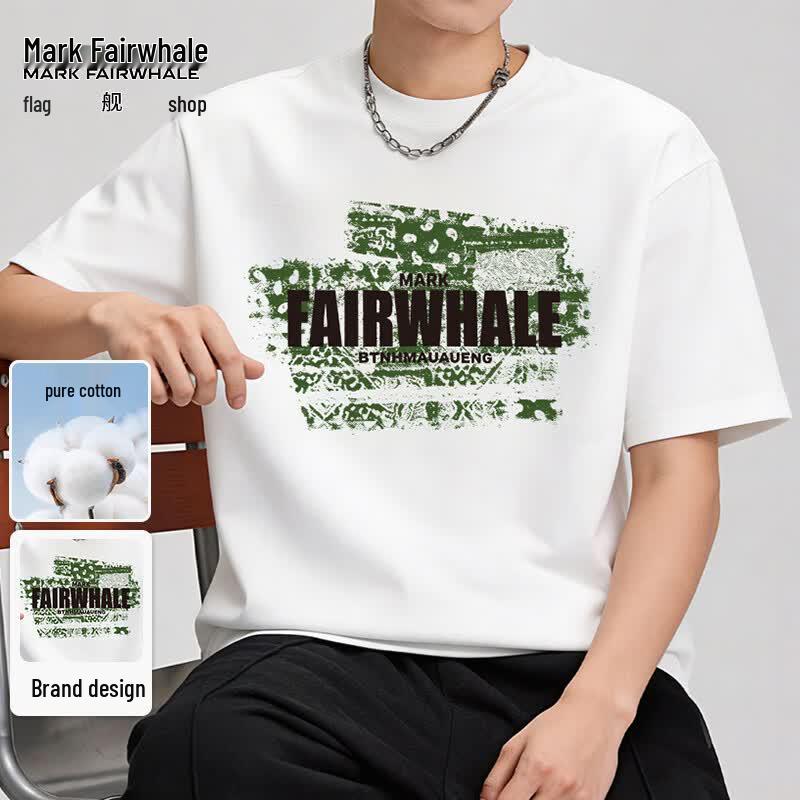 MARK FAIRWHALE Men s Heavyweight Pure Cotton Drop Shoulder T-shirt XL