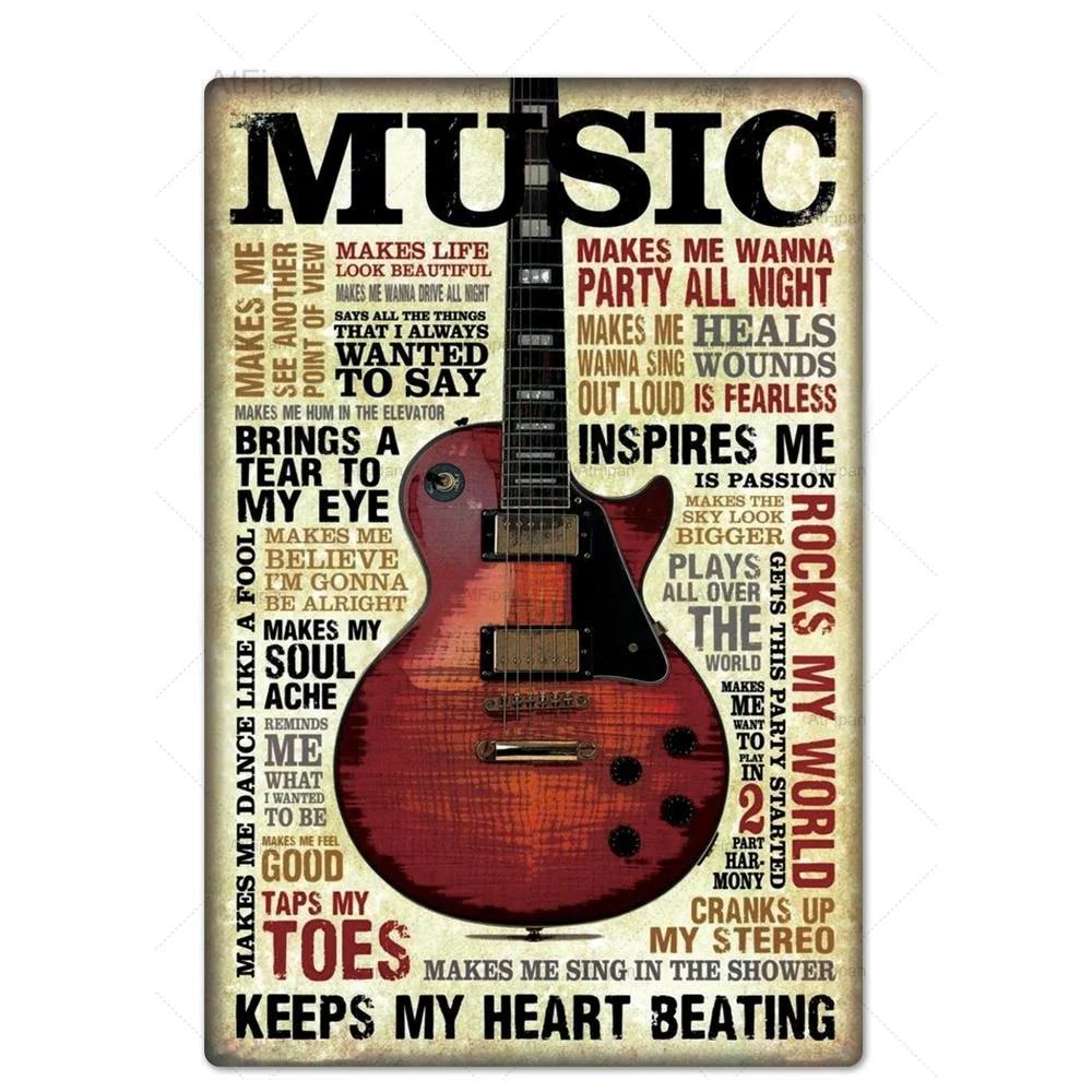 Vintage Rock  Roll Tin Sign Metal Poster  Retro Wall Decor for Bar Pub Club Man Cave  Perfect Metal Plaque for Music Lovers