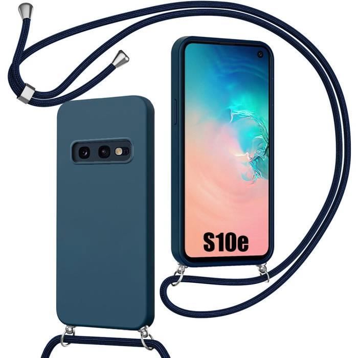 Coque de Protection - BOOLING - Samsung Galaxy S10e - Antichoc - Cordon ajustable - Bleu foncé