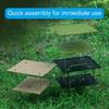 Double Layer Camping Table Metal Alloy Picnics Table Grid & Metal Plate Camping Table Outdoor Camp Storage Rack