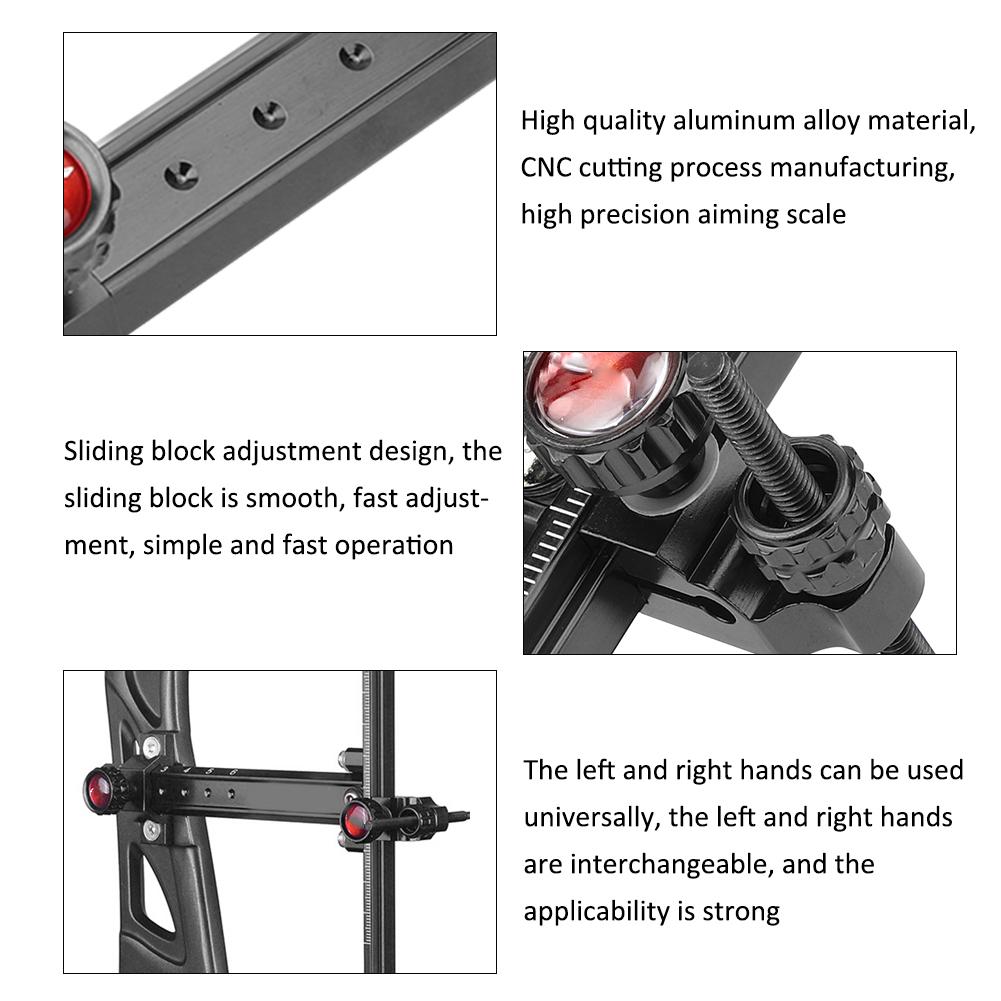 Metal T Sight Recurve Bow Aluminium Alloy Archery Accessories for Competitive Raceblack