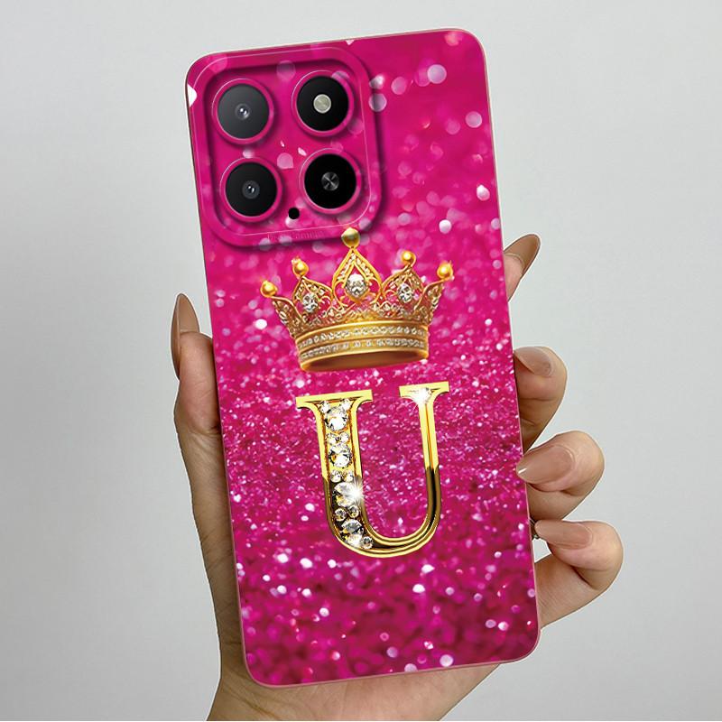 Casing For Honor X5b 2024 Phone Case Crown Letters Silicone Soft Full Protective Back Cover For HonorX5b X 5b+ Plus Coque Fundas