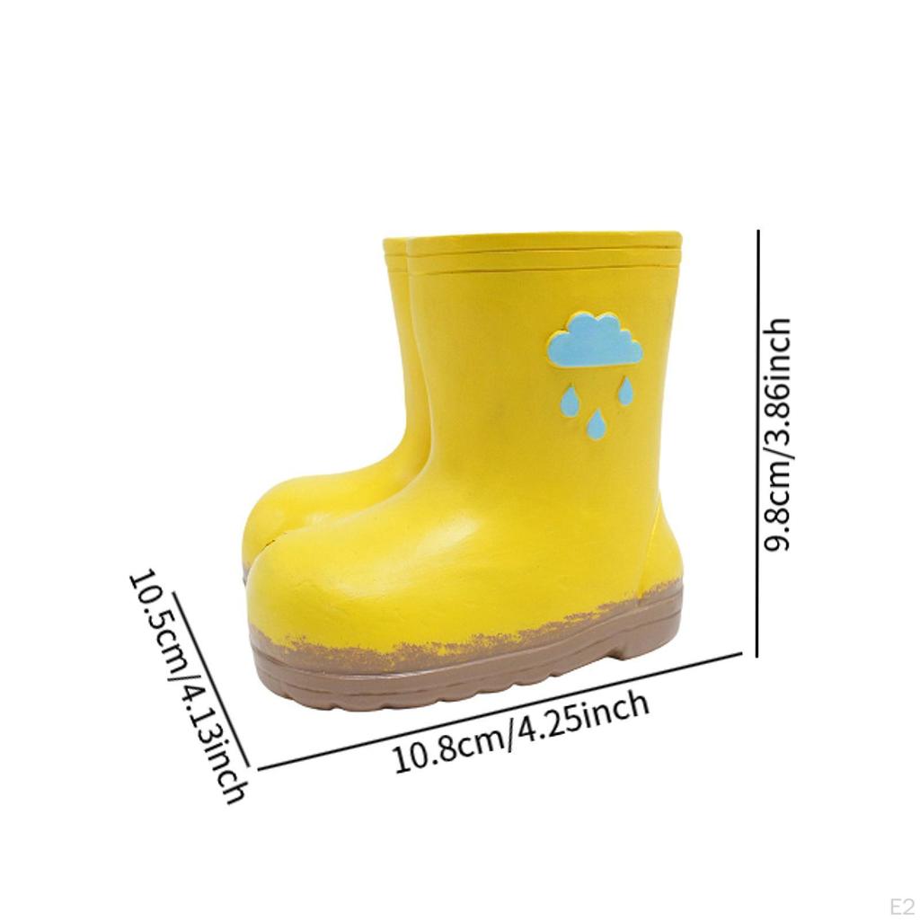 Rain Boots Figurine Flower Pot Tabletop Ornament Resin Decorative Statue Flowerpot for Indoor