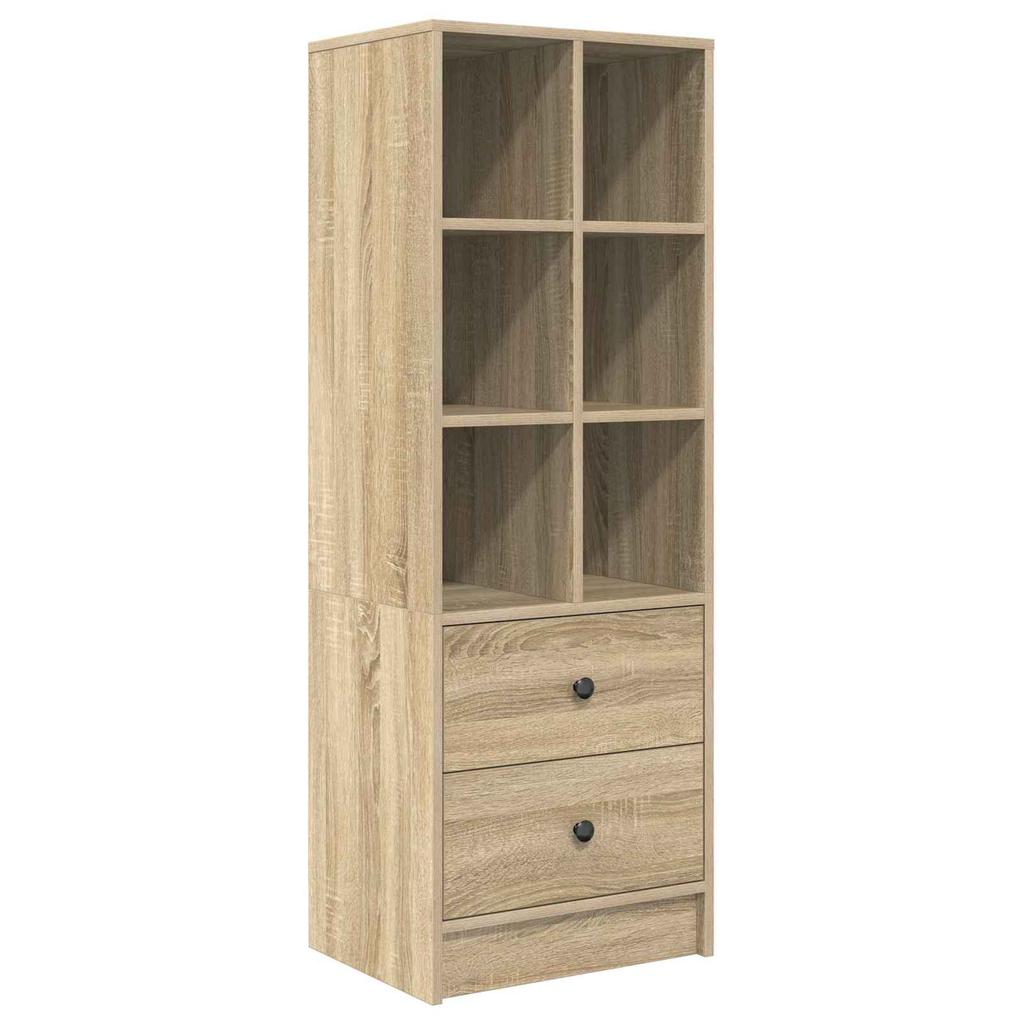 Desk with Drawers and Shelf 2 Pcs Sonoma Oak