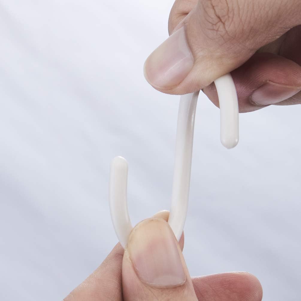 36 Pcs Plastic White Shower Curtain Rings Curtain C Rings Hooks Hanger Bath Drape Loop Clip Glide