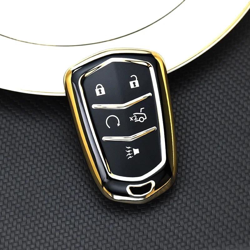 Tpu Car Remote Key Case Cover For Cadillac Ats-L Xts Xt5 Xt4 Xt6 Cts Ct6 Ats 28T Srx Elr Esv Escalade Shell Fob Auto Accessories
