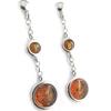 Les Trésors De Lily [N2161] - Artisanal Silver Earrings 'Inspiration' Amber (rhodium-plated) - 38x11 Mm