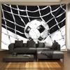 1pc Ultra Large Football Sketch Tapestry  Black  White Soccer Ball Art on Polyester Horizontal Wall Hanging for Living Room