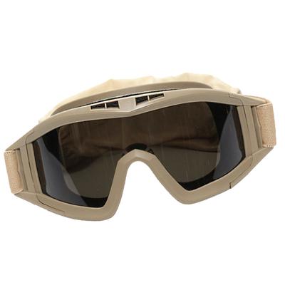 Lunettes de protection contre le criquet du désert Lunettes de protection contre le criquet du désert Lunettes de protection coupe-vent et anti-sable pour l'extérieur avec 2 verres Kaki