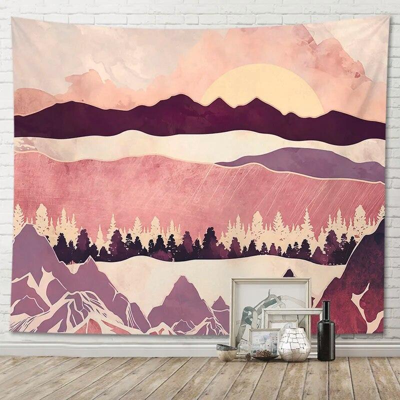 Beautiful Tapestry Room Decoration Abstract Mountain View Home Wall Hanging Background Cloth