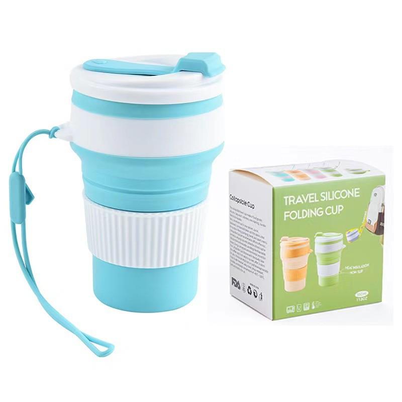 Tazza pieghevole in silicone portatile per campeggio, viaggi, ufficio e collutorio
