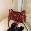 Solid Color Bow Underarm Bag Leather Y2K Crossbody Handbag Fashionable Bowknot Armpit Bag  Lady
