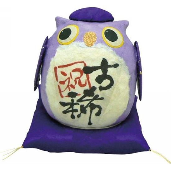 

Torn Japanese owl for longevity 70th paper, celebration, birthday, 6-482B фиолетовый