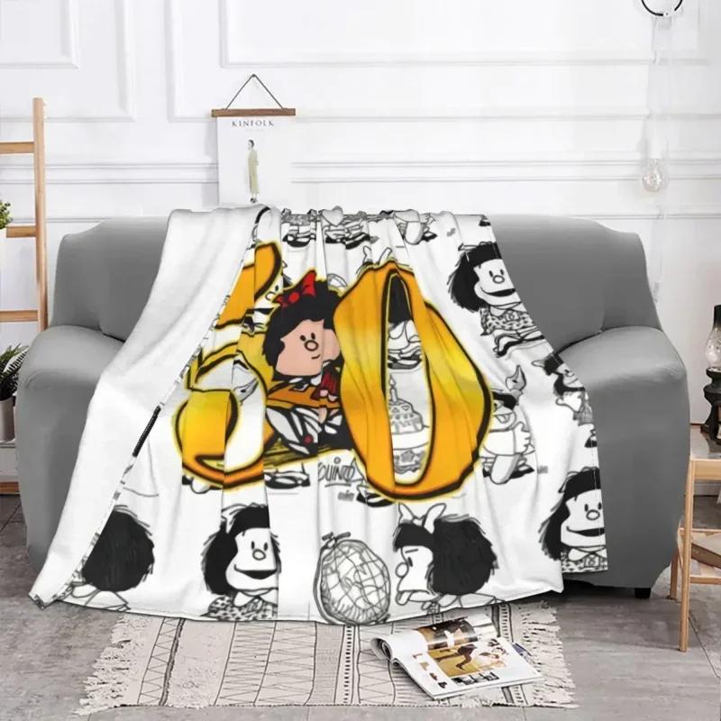 Coperta Mafalda Stampata 3D Morbido Pile di Flanella Calda Cartoni Animati Coperte Plaid per Casa Camera da Letto Divano Copriletti
