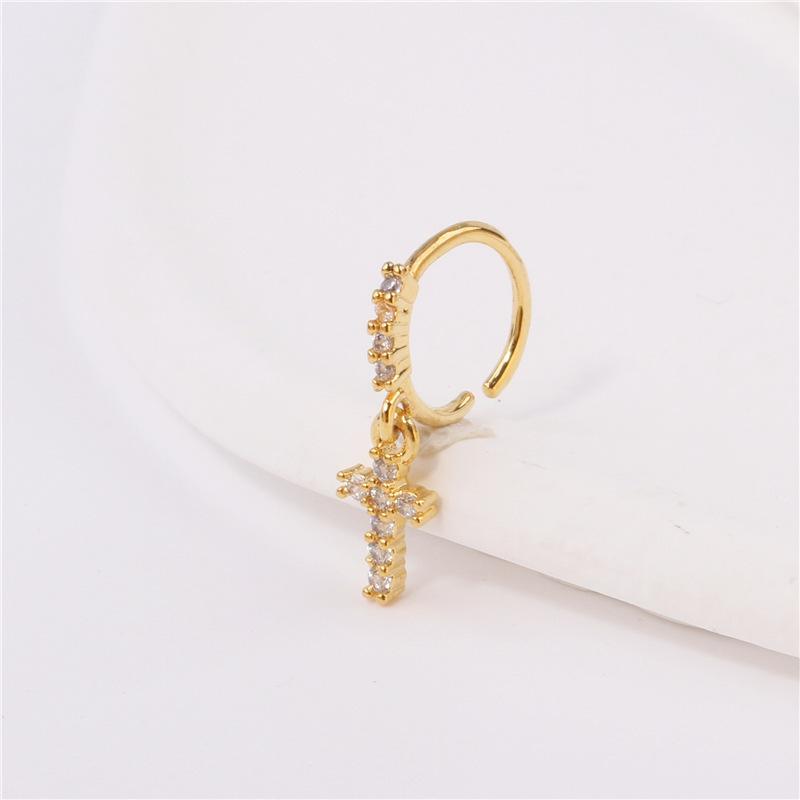 Perforated Piercing Star And Moon Pendant, Nose Ring Copper Micro-Inlaid Zircon Nose Stud, Men'S And Women'S Personality Trendy Cool Nose Jewelry