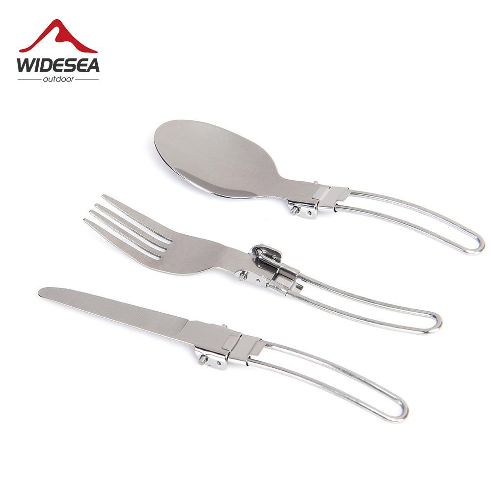 

Fork Spoon 3 Pcs 1 Flatware Portable Outdoor Camping Travel Picnic Dining Foldable Stainless Steel Cutlery Set Kitchen