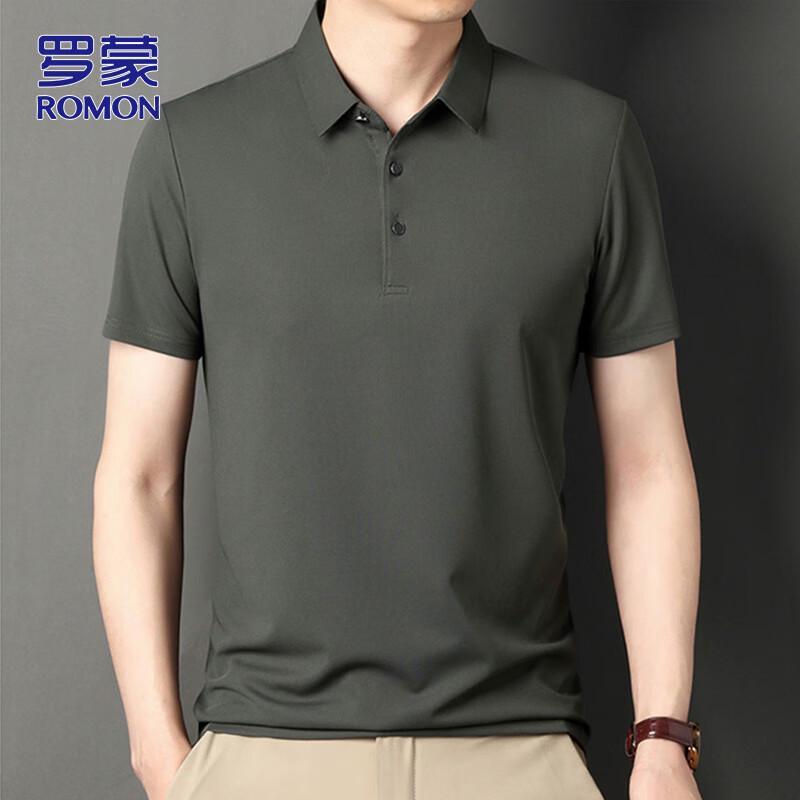 Romon Men s Ice Silk Business Polo Shirt M