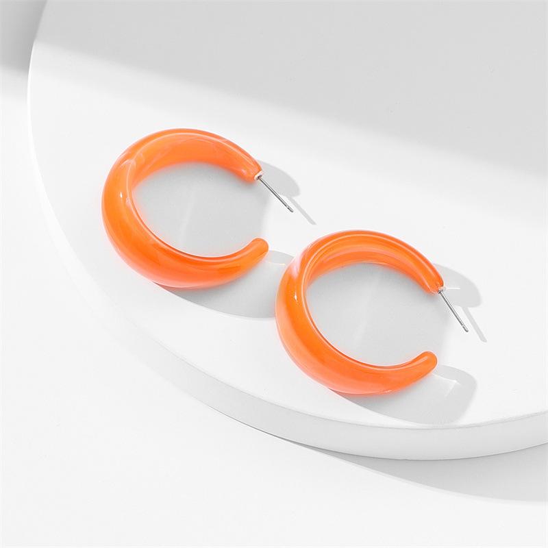 Pinkdudu Ohrringe Übertrieben Candy C-förmigen Acryl Hoop Ohrringe Mode Bunte Harz Stud Ohrringe für Frauen Schmuck Geschenke PD1854