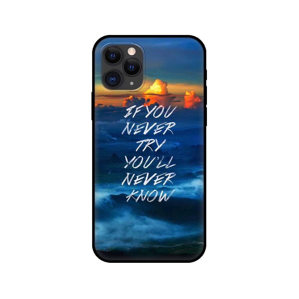 Black tpu case for iphone 5 5s se 2020 6 6s 7 8 plus x 10 XR XS 11 12 13 mini pro MAX back cover inspirational  Motivational
