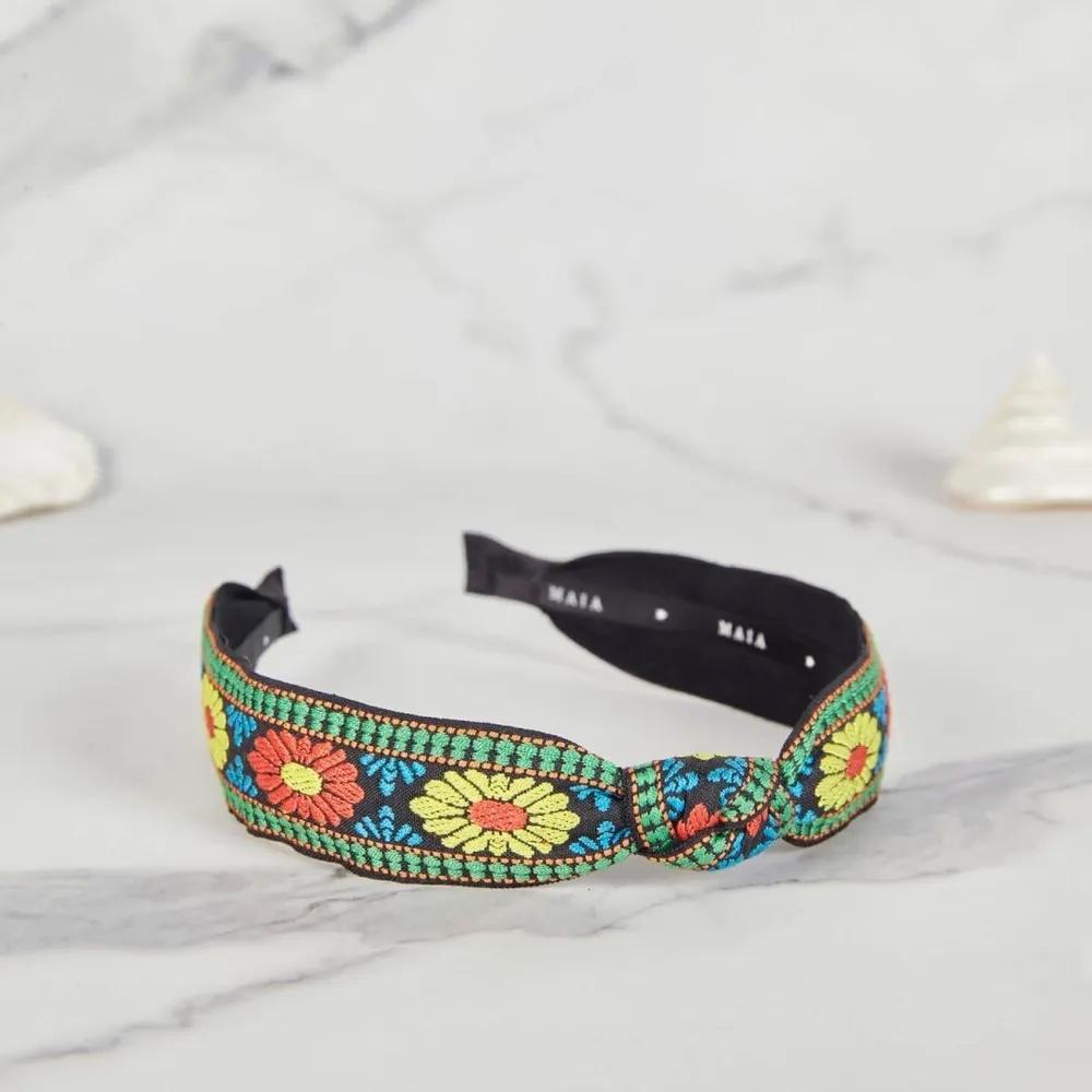 Lara Maia Green Flower Jacquard Hairband Knot Type Orange Green MAIAHB048 3306196