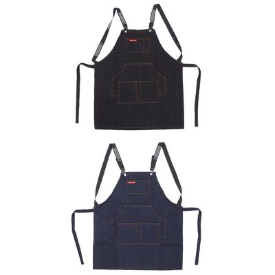 Denim Canvas Nail Art Work Apron Adjustable Washable Hair Salon Apron for Men Women