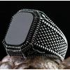 New Inlaid Emerald Mens Luxury Ring Retro Domineering Personality Jewelry for Banquet Party Gifts