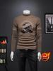 European Station 2025 Autumn/Winter Men's Wool Semi-High Neck Embroidered Sweater - Light Luxury Casual Trend