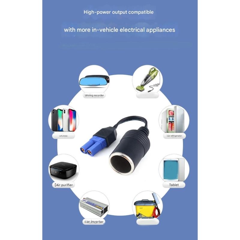Multipurpose EC5 to Cigarettes Lighter Power Adapter for Automotive Use Car Emergency Starting Power Adapter