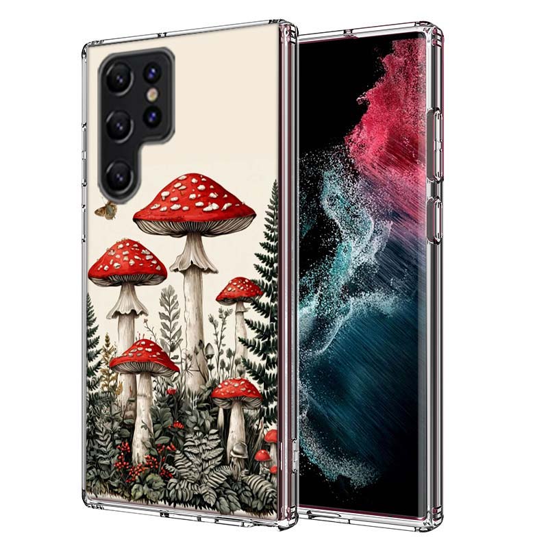 Colorful Mushroom Capa Phone Case For Samsung S26 Ultra S25 Edge Galaxy S23 S21 S20 S24 FE S22 S10 Plus Cover Clear TPU Shell Co