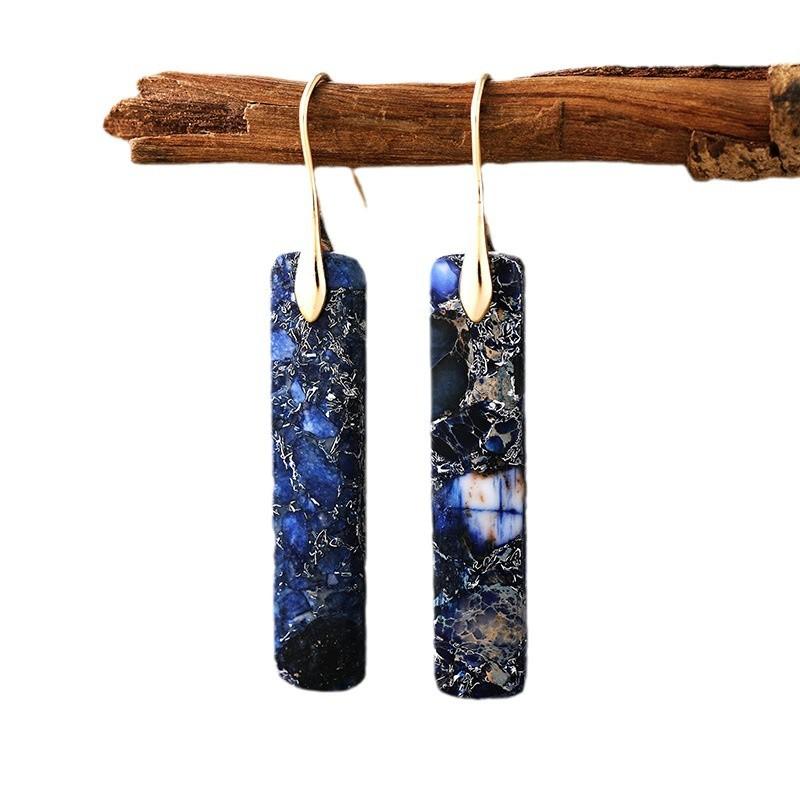 Luxury New High Quality Bohemian Natural Stone Geometric Earrings Earrings Light Luxury Xiyin, Popular Jewelry