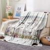 1PC Floral Cow Animals Print FlAannel Blanket, High quality Comfortable for All Seasons, Home Decor, Warmth and Comfort