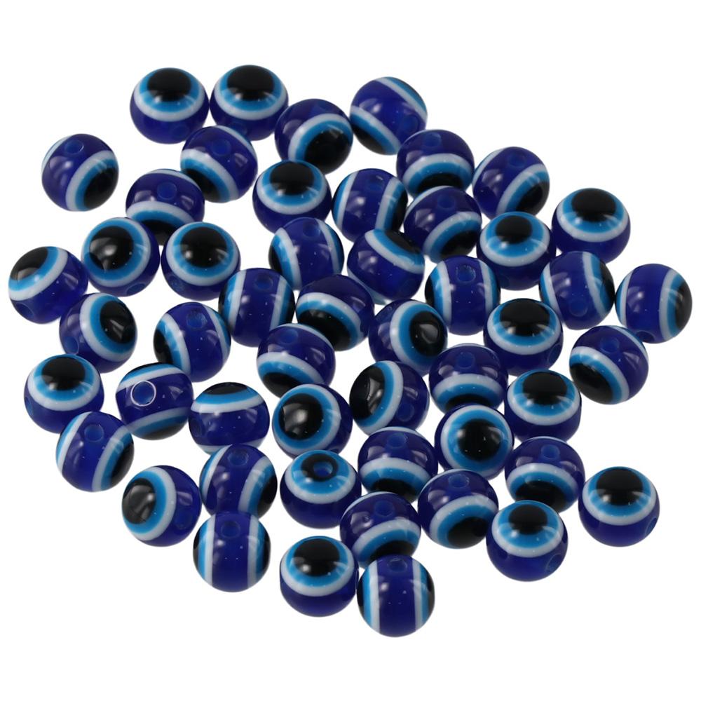 150pcs Round Blue Resin Beads Blue Handmade Resin Beads Eye Shape Beads  Home Decoration