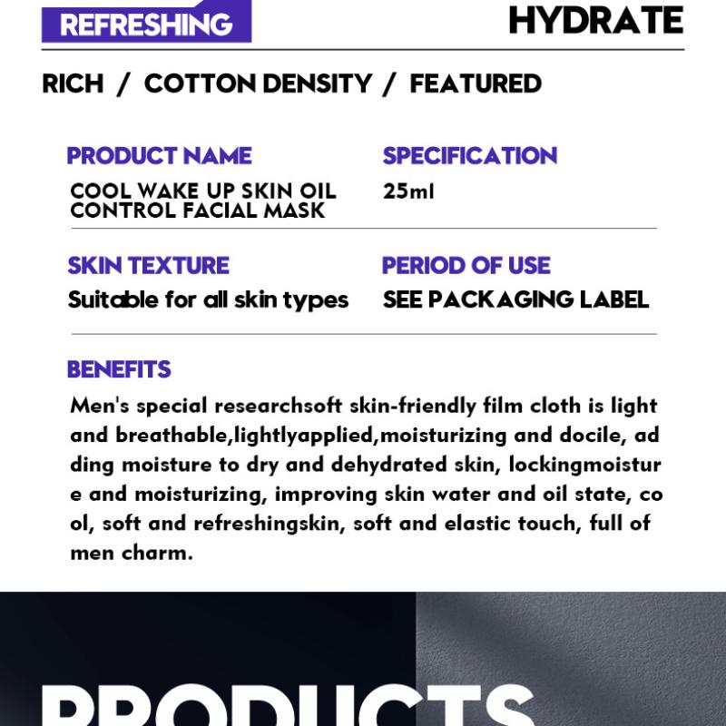 Men's Mask 25g SADOER Cool Shape Men's Hydrating Mask Sticker