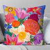Flower Art Pillow Case Fashion Square Pillowcase Bedroom Sofa Room Ins Decoration Leisure